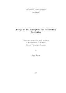 Essays on Self-Perception and Information Revelation