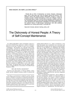 The Dishonesty of Honest People: A Theory of Self-Concept