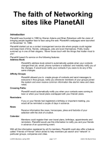 The faith of Networking sites like PlanetAll