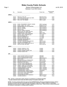 Carbohydrate Counting - Wake County Public School System