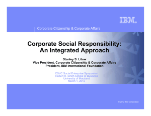 Corporate Social Responsibility: An Integrated