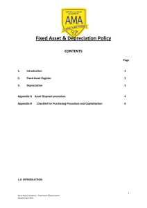 Fixed Asset & Depreciation Policy