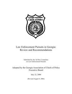 Law Enforcement Pursuits in Georgia: Review and Recommendations