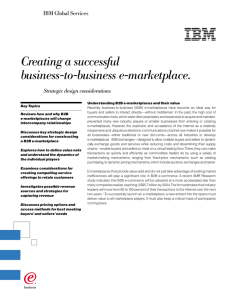 Creating a successful business-to-business e-marketplace.