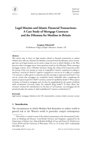 Legal Maxims and Islamic Financial Transactions: A Case Study of