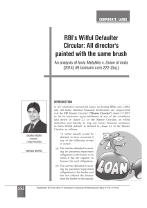 RBI's Wilful Defaulter Circular: All director's