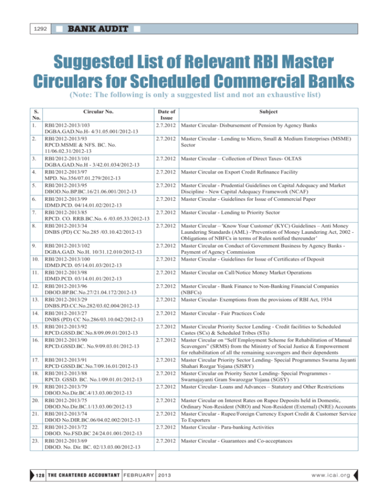 assignment of loans rbi circular