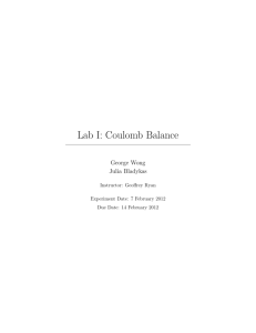 Lab I: Coulomb Balance