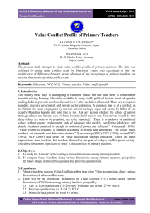 value conflict profile of primary teachers