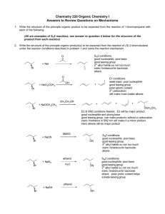 Chemistry 220 Organic Chemistry I