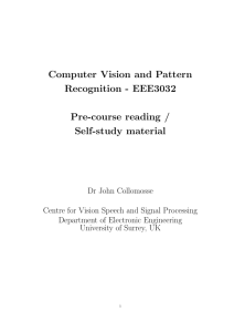 Computer Vision and Pattern Recognition - EEE3032 Pre