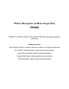 Pattern Recognition of Brain Image Data PROBID