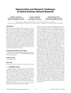 Opportunities and Research Challenges of Hybrid Software Defined