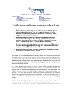 PepsiCo Announces Strategic Investments to Drive Growth