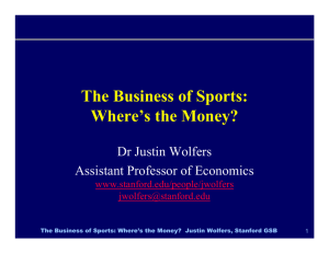 The Business of Sports: Where's the Money?