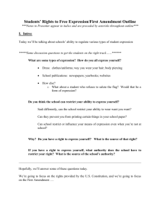 Students' Rights to Free Expression/First Amendment Outline