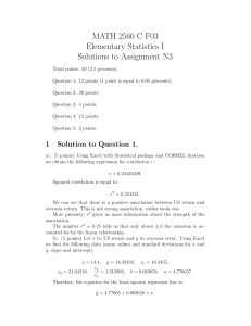 MATH 2560 C F03 Elementary Statistics I Solutions to Assignment N3