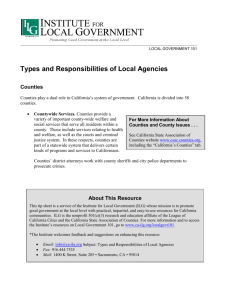 Types and Responsibilities of Local Agencies