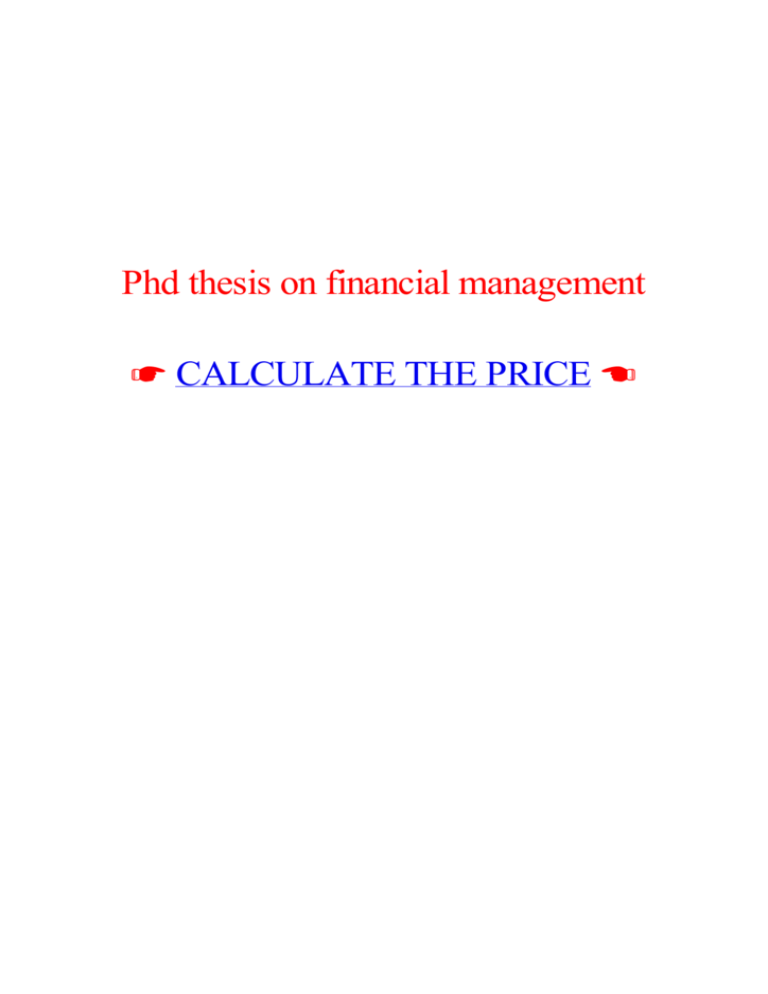 phd thesis on financial economics