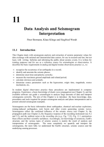Data Analysis and Seismogram Interpretation