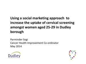 Using a social marketing approach to increase the uptake of cervical