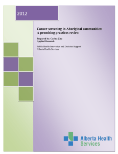 Cancer screening in Aboriginal communities