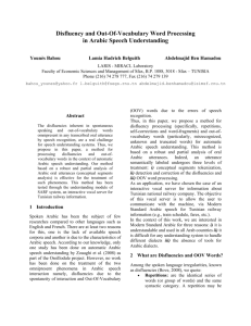 Disfluency and out-of-vocabulary word processing in Arabic speech