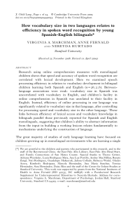 How vocabulary size in two languages relates to