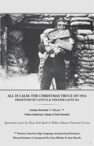 all is calm: tHe cHristmas truce of 1914