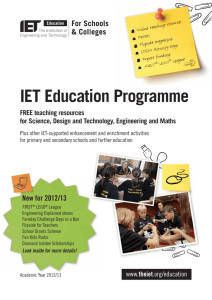 IET Education STEM Brochure - IET Faraday