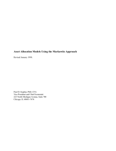 Asset Allocation Models Using the Markowitz Approach