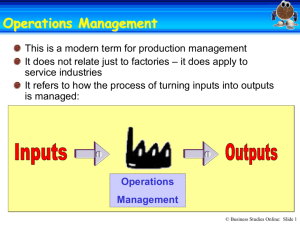 Operations Management Operations Management