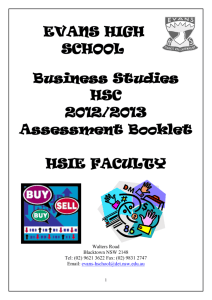 EVANS HIGH SCHOOL Business Studies HSC 2012/2013