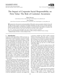 The Impact of Corporate Social Responsibility on Firm