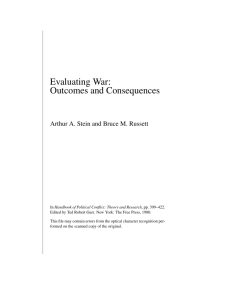 Evaluating War: Outcomes and Consequences