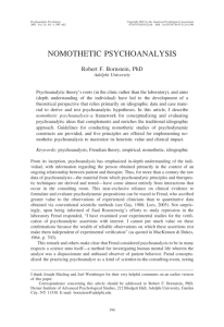 Nomothetic Psychoanalysis