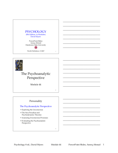 The Psychoanalytic Perspective