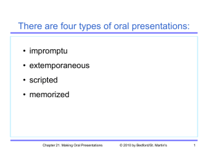 There are four types of oral presentations