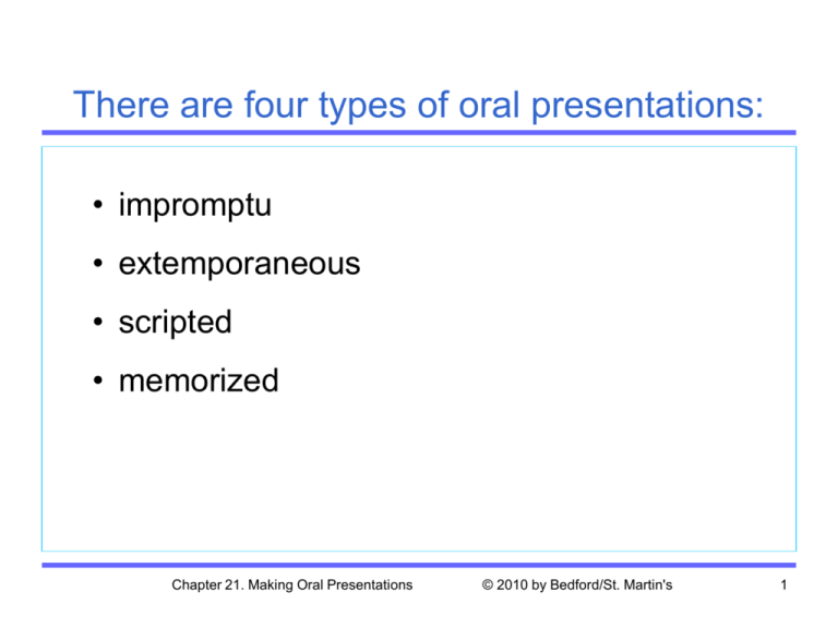 other name for oral presentation