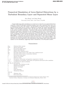 Numerical Simulation of Aero-Optical Distortions by Flow Over a