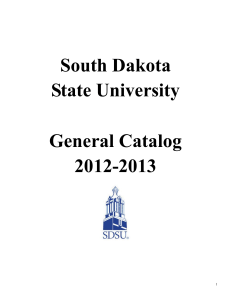 South Dakota State University General Catalog 2012-2013