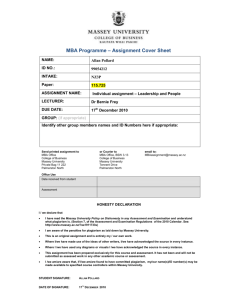 MBA Programme – Assignment Cover Sheet - M