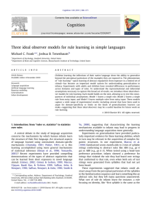 Three ideal observer models for rule learning in simple languages