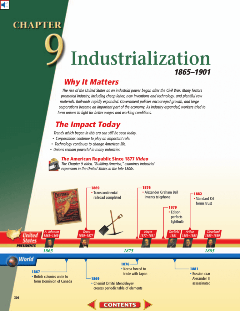 Chapter 9 Industrialization 1865 1901