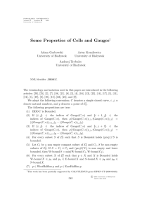 Some Properties of Cells and Gauges