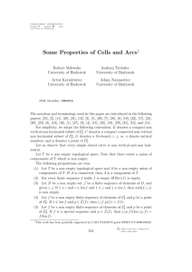 Some Properties of Cells and Arcs