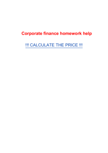 Corporate finance homework help
