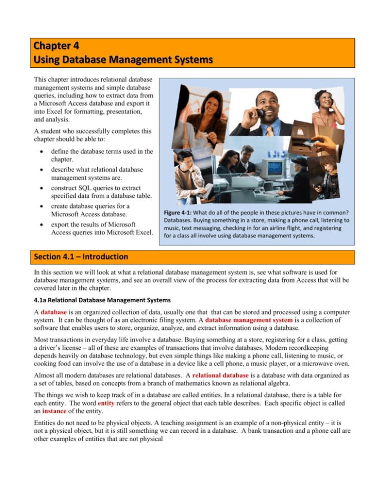 Chapter 4 Using Database Management Systems