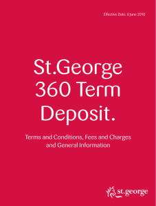St George TD Terms & Conditions