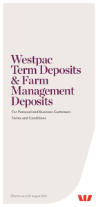 Westpac Term Deposits & Farm Management Deposits